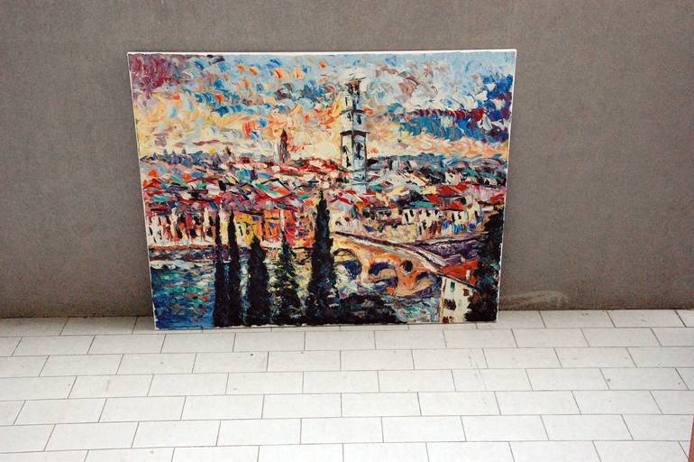 Original Abstract Expressionism Architecture Painting by antonino Puliafico