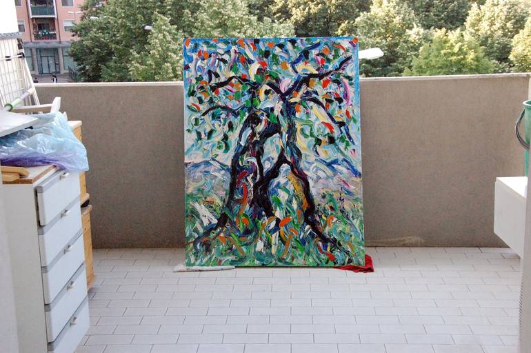 Original Abstract Expressionism Tree Painting by antonino Puliafico