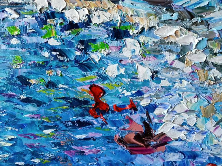 Original Impressionism Beach Painting by antonino Puliafico