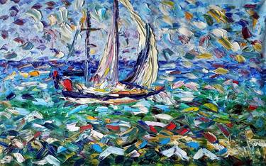 Original Impressionism Sailboat Paintings by antonino Puliafico
