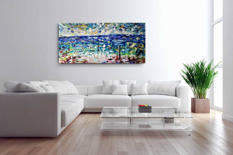 Original Abstract Expressionism Beach Painting by antonino Puliafico