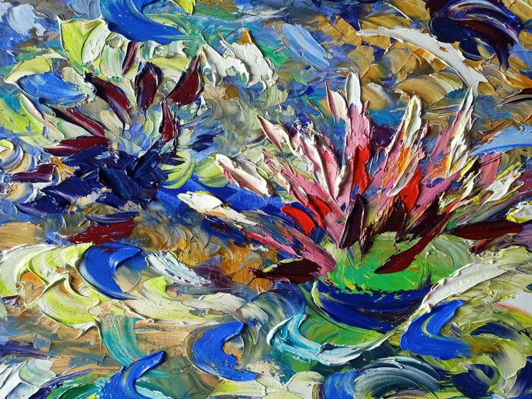 Original Abstract Floral Painting by antonino Puliafico