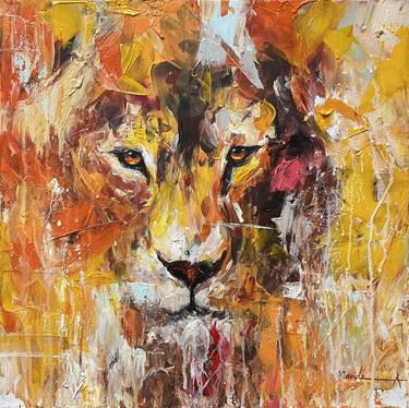 Original Abstract Expressionism Animal Paintings by Mande A