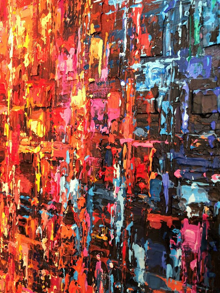 Original Abstract Cities Painting by Mande A