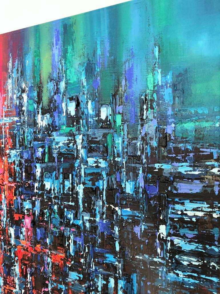 Original Abstract Cities Painting by Mande A