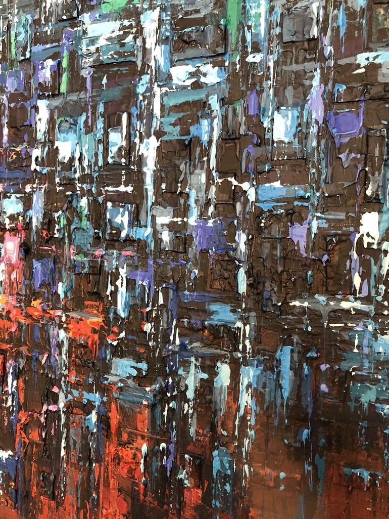 Original Abstract Cities Painting by Mande A