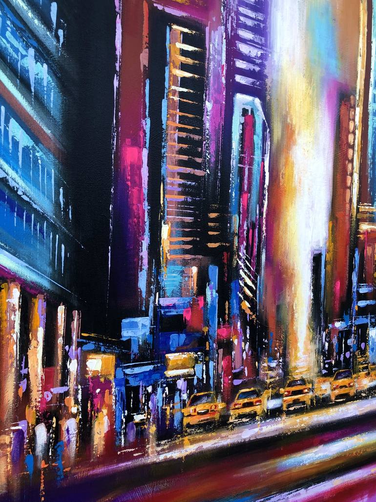 Original Abstract Cities Painting by Mande A