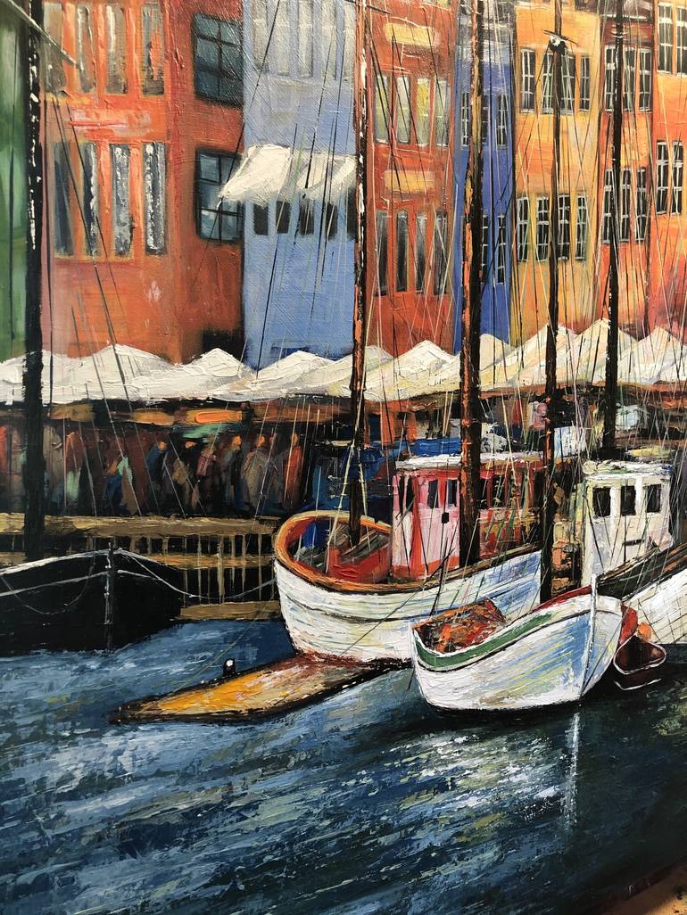 Original boats Boat Painting by Mande A