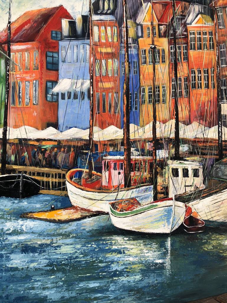 Original Boat Painting by Mande A