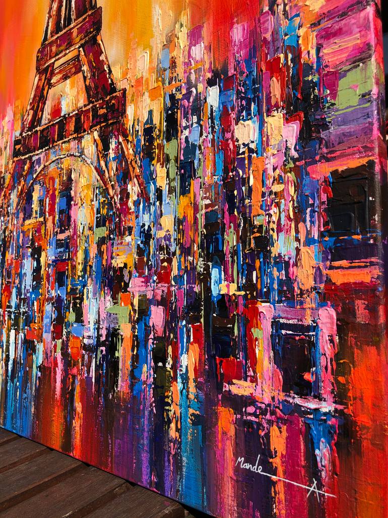 Original Abstract Cities Painting by Mande A