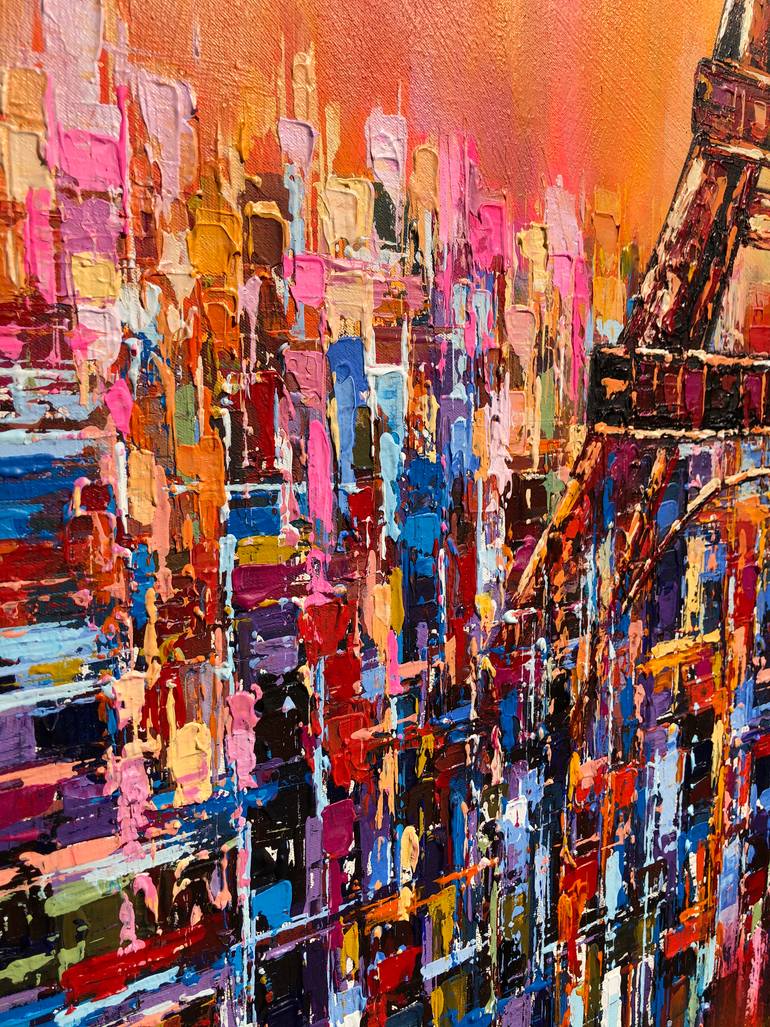 Original Abstract Cities Painting by Mande A