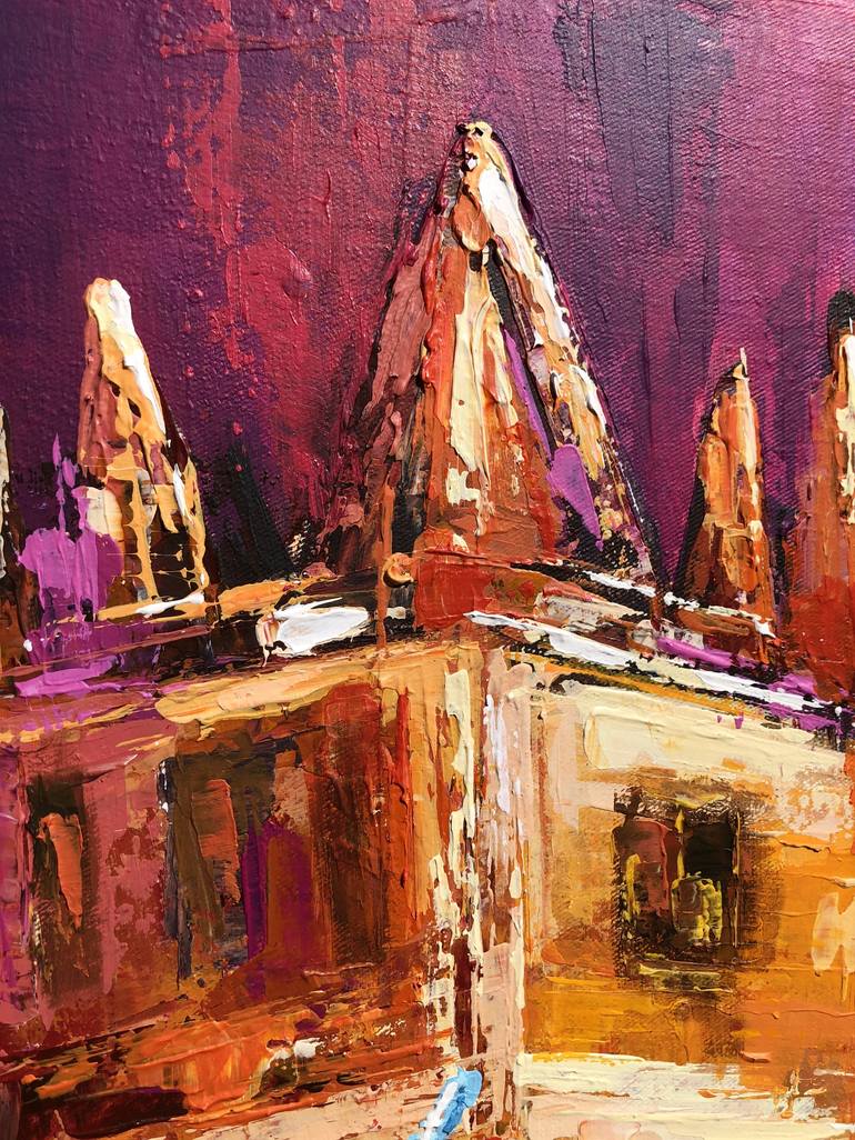 Original Abstract Cities Painting by Mande A