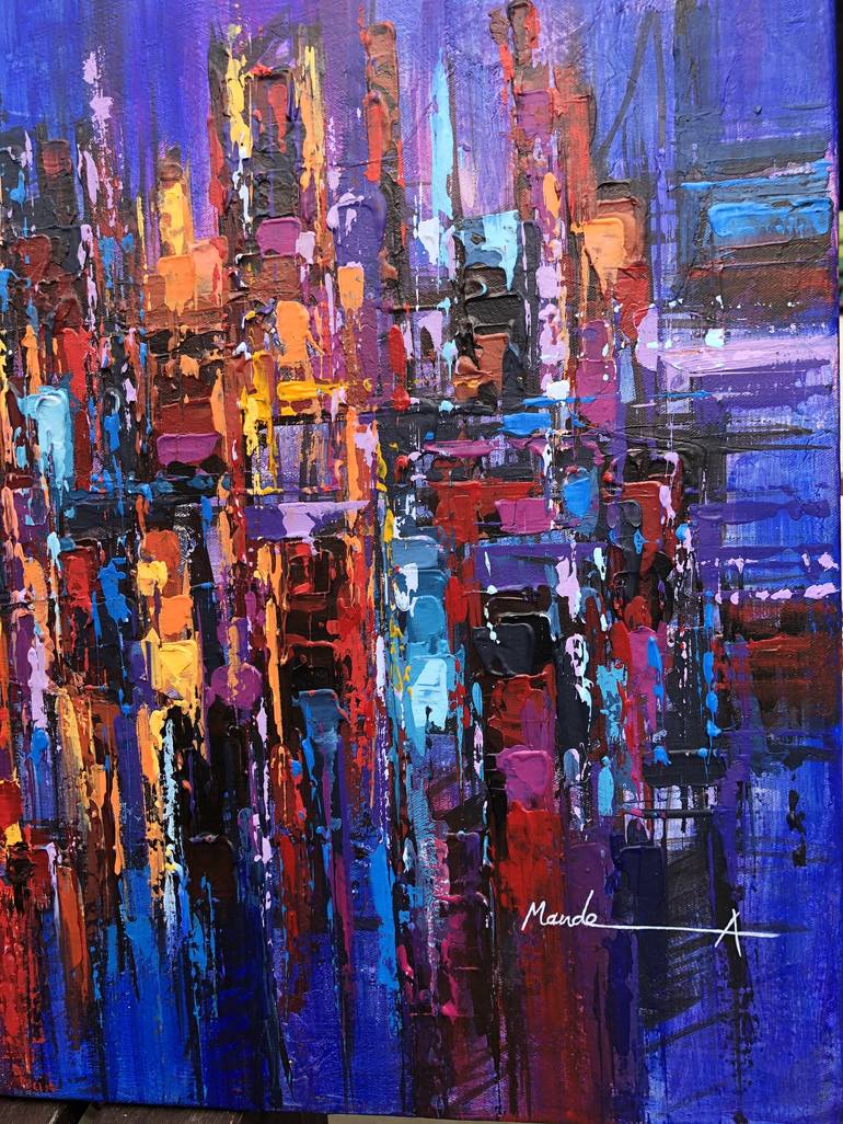 Original Cities Painting by Mande A