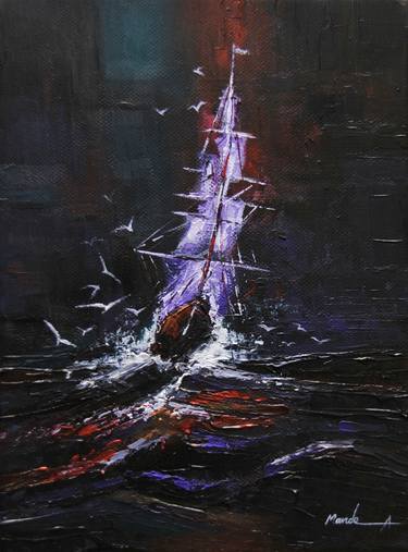 Original Boat Paintings by Mande A
