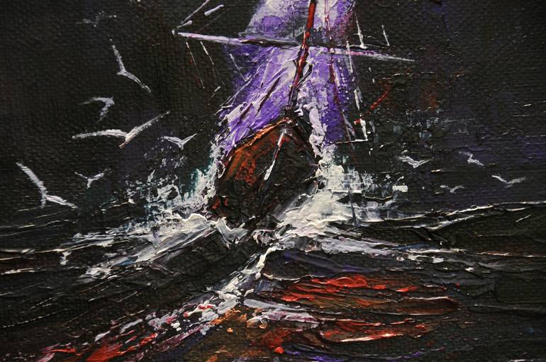 Original Abstract Boat Painting by Mande A