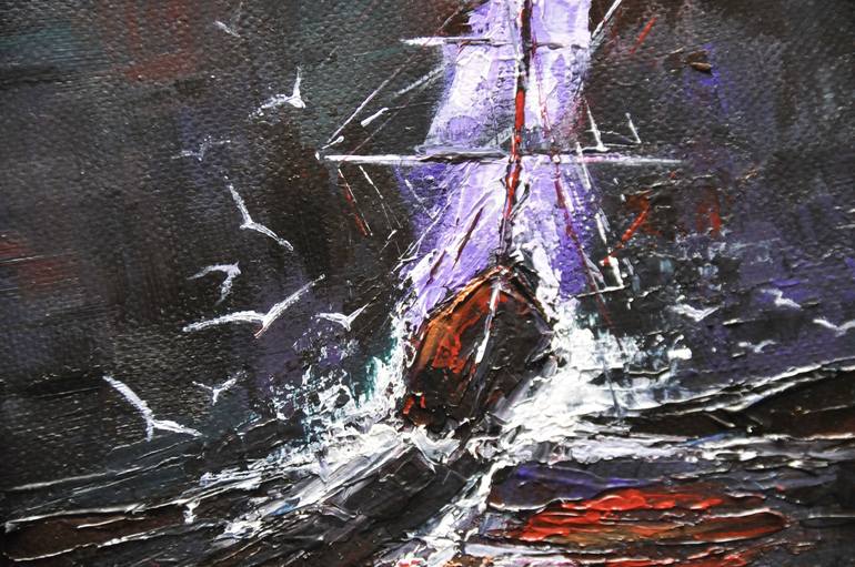 Original Abstract Boat Painting by Mande A