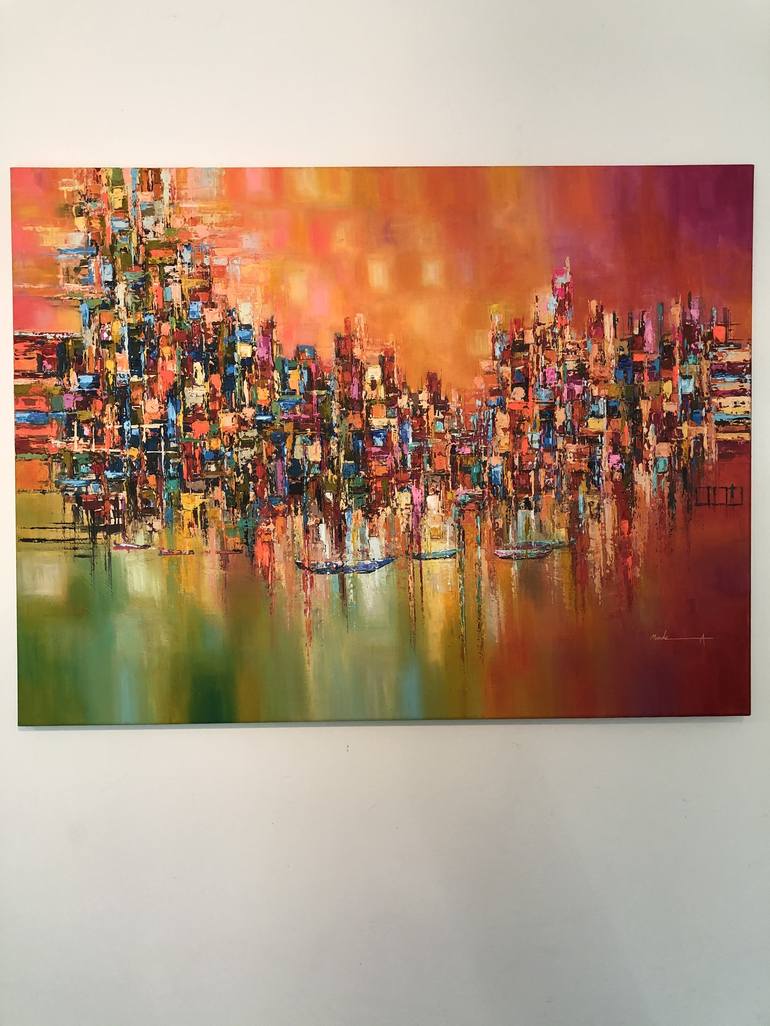 Original Cities Painting by Mande A