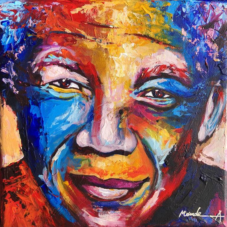 Nelson Mandela Painting by Mande A | Saatchi Art