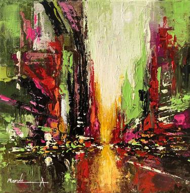 Original Abstract Cities Paintings by Mande A