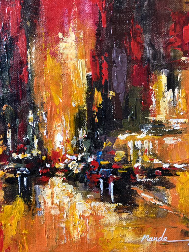 Original Abstract Cities Painting by Mande A