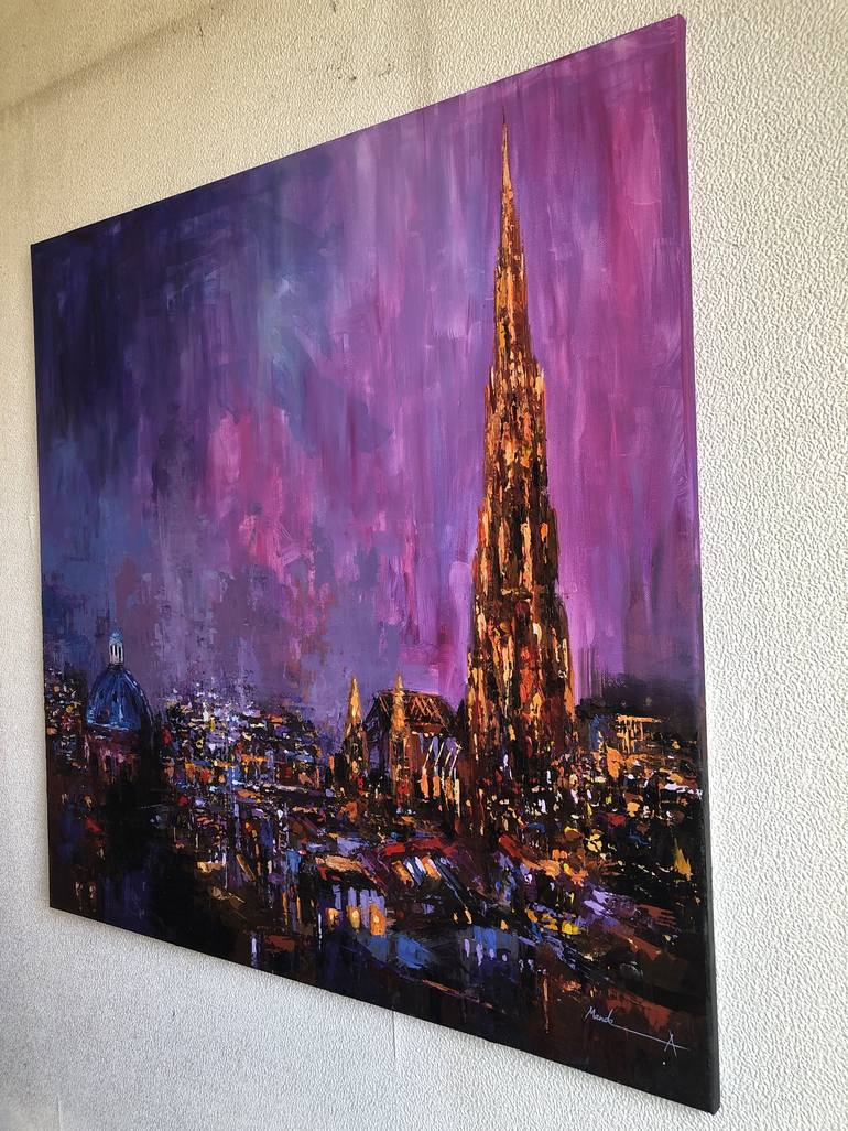 Original Abstract Cities Painting by Mande A