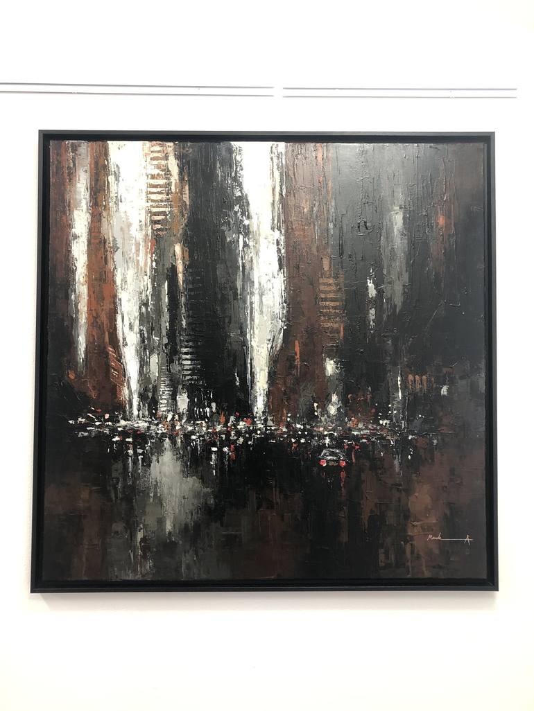 Original Abstract Cities Painting by Mande A