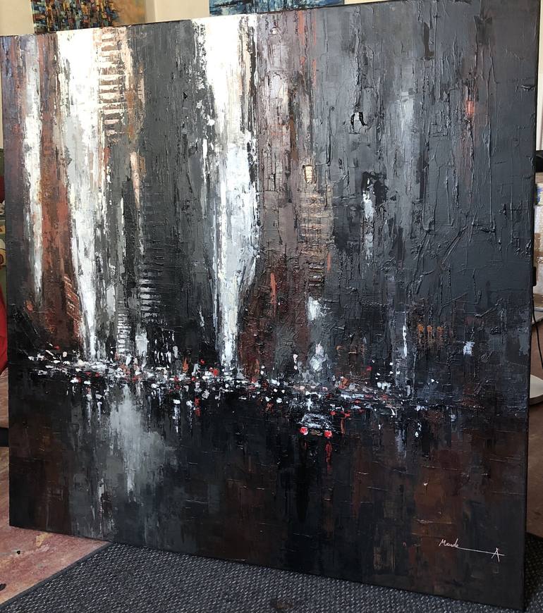 Original Abstract Cities Painting by Mande A