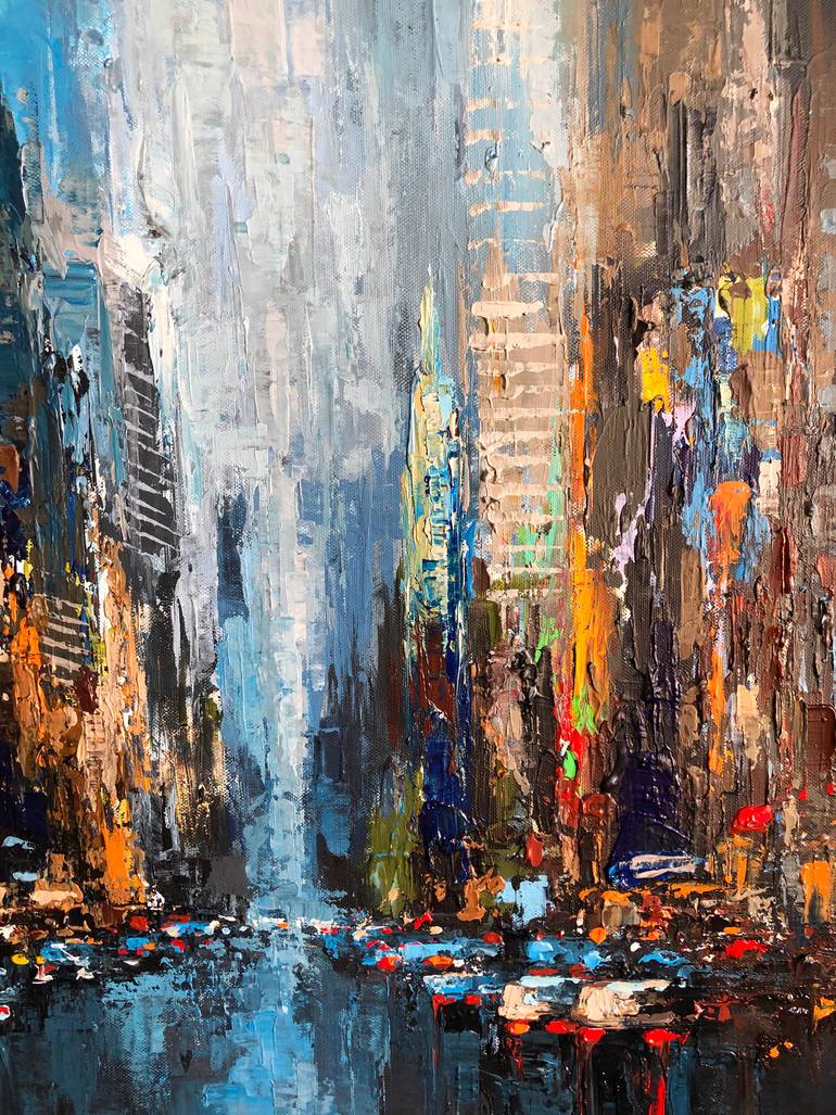 Original Abstract Cities Painting by Mande A