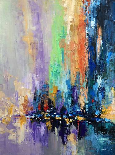 Original Abstract Cities Paintings by Mande A