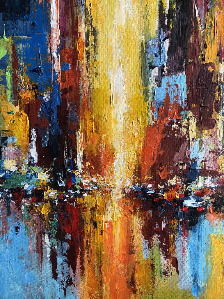 Original Abstract Cities Painting by Mande A