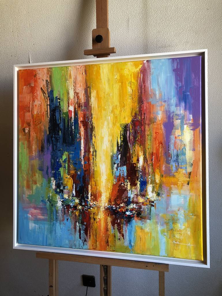 Original Abstract Cities Painting by Mande A