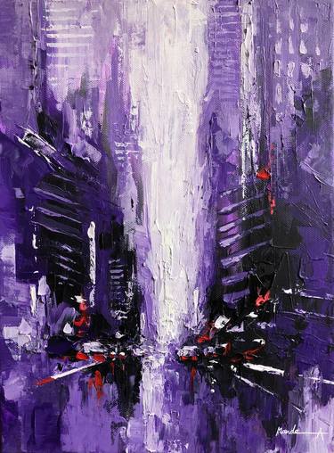 Original Abstract Cities Paintings by Mande A