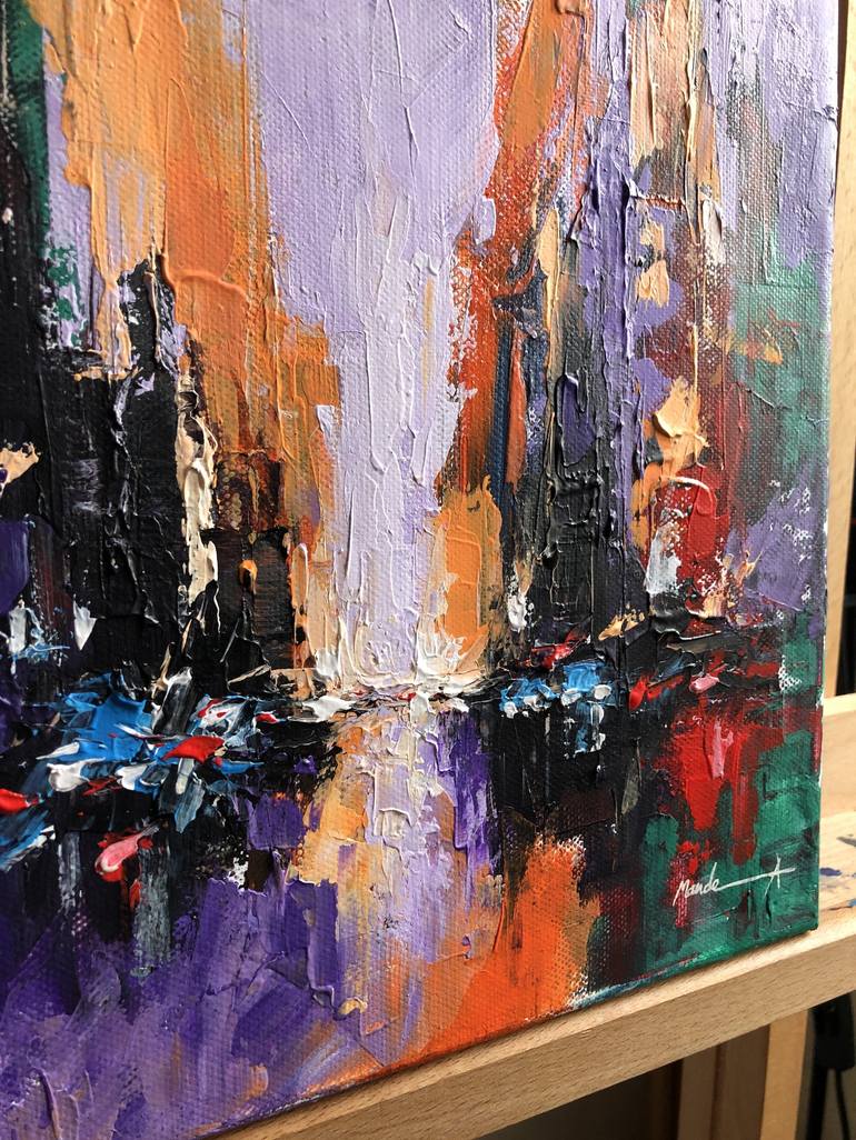 Original Abstract Expressionism Cities Painting by Mande A