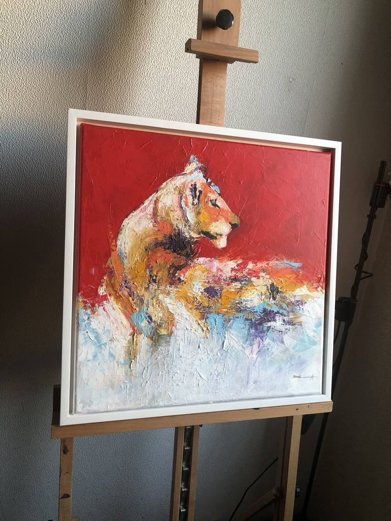 Original Abstract Animal Painting by Mande A