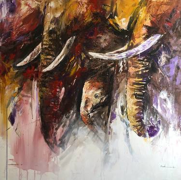 Original Abstract Animal Paintings by Mande A