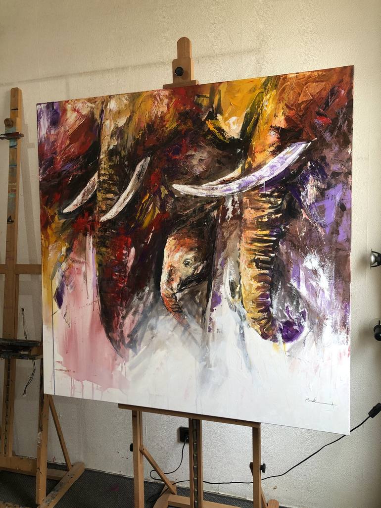 Original Abstract Animal Painting by Mande A