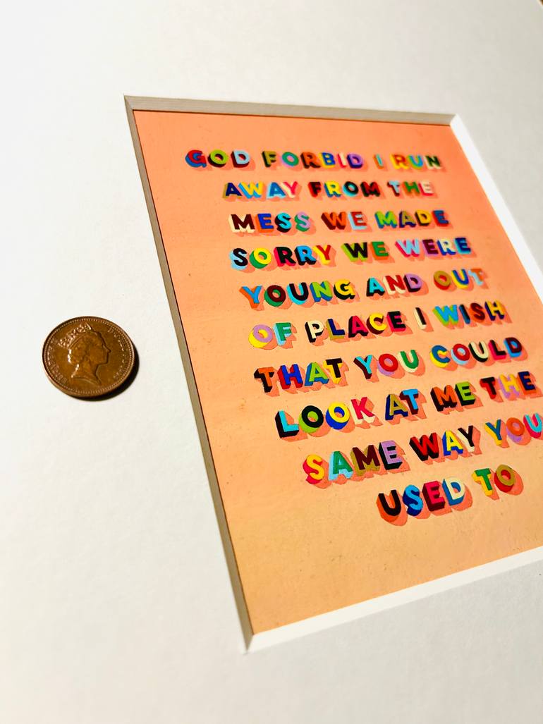 Original Illustration Typography Painting by Harvey Steele