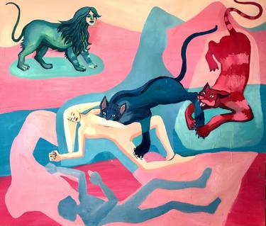 Print of Figurative Cats Paintings by Julia Kiryanova