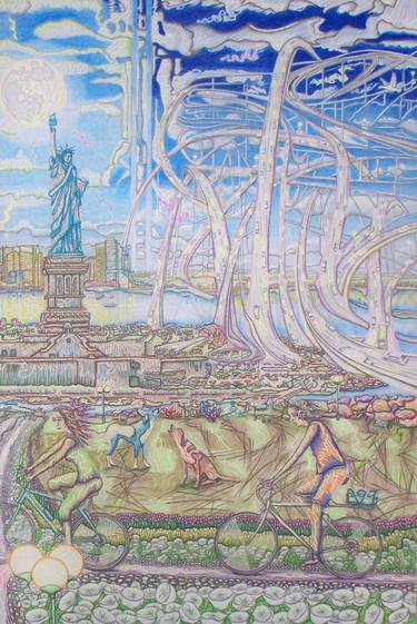 Original Conceptual Cities Drawings by Gabe Jewell