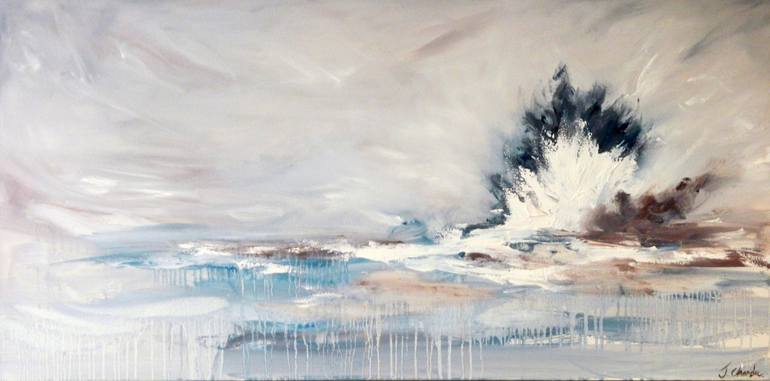 Original Abstract Seascape Painting by Jennifer Chandiram