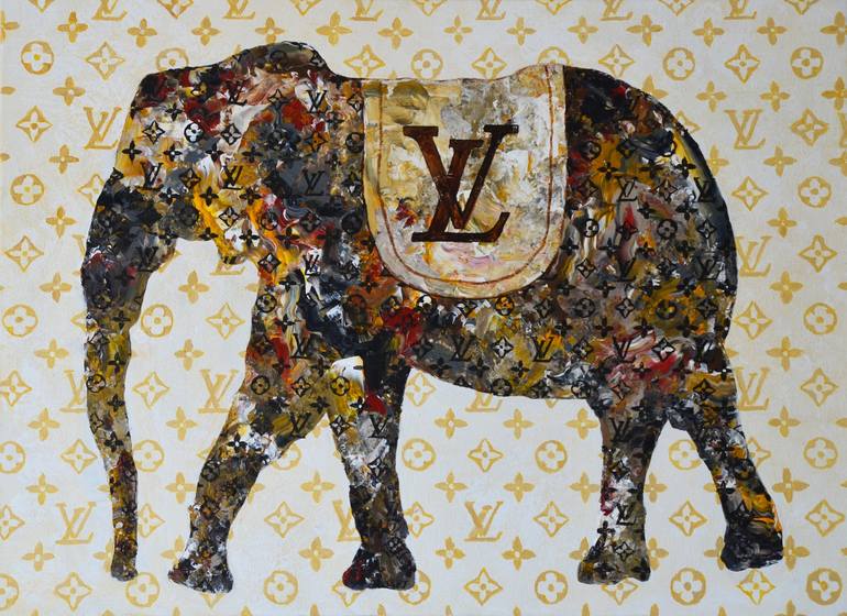 Louis Vuitton Elephant Painting by Angel Michael Art