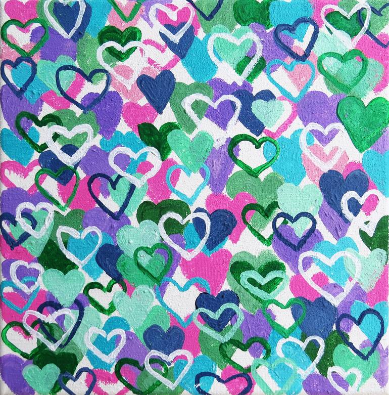 Hearts. Love You. Wedding. Abstract Painting by Angel Michael Art ...