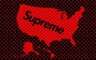 Supreme, America, USA, Louis Vuitton, Red, White, Black, Fashion thumb