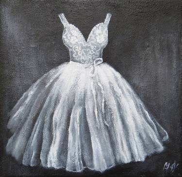 White Tutu. Tutu Painting. Ballet Dress. Black White thumb