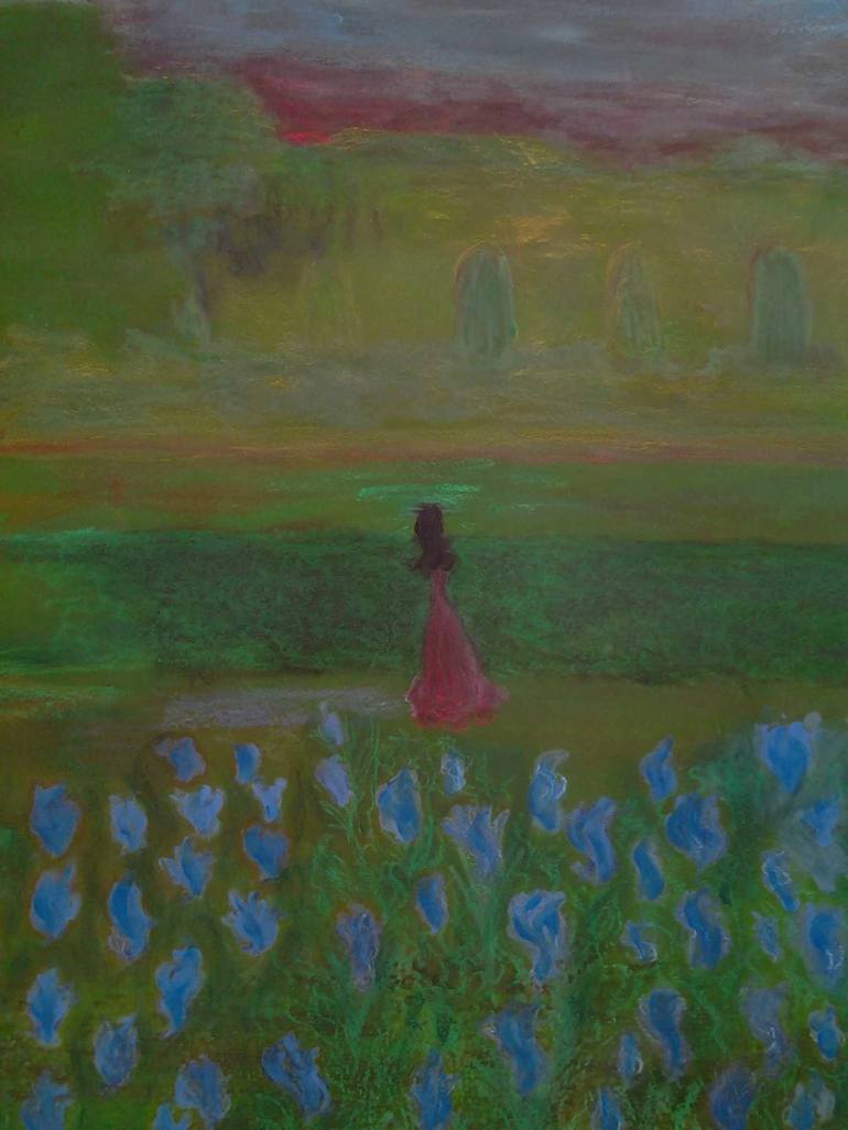 Original Figurative Garden Painting by Alina Suleyman