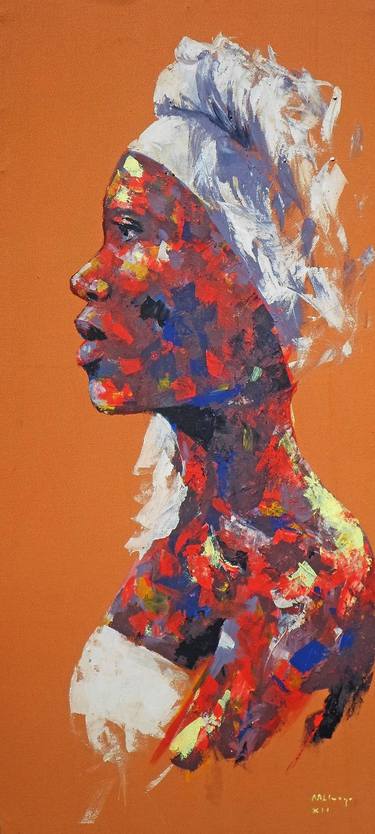 Original Expressionism Portrait Paintings by Mbongeni Mhlongo