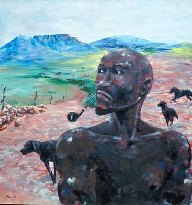 Print of Men Paintings by Mbongeni Mhlongo