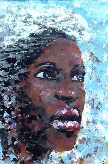 Original Fine Art Portrait Paintings by Mbongeni Mhlongo