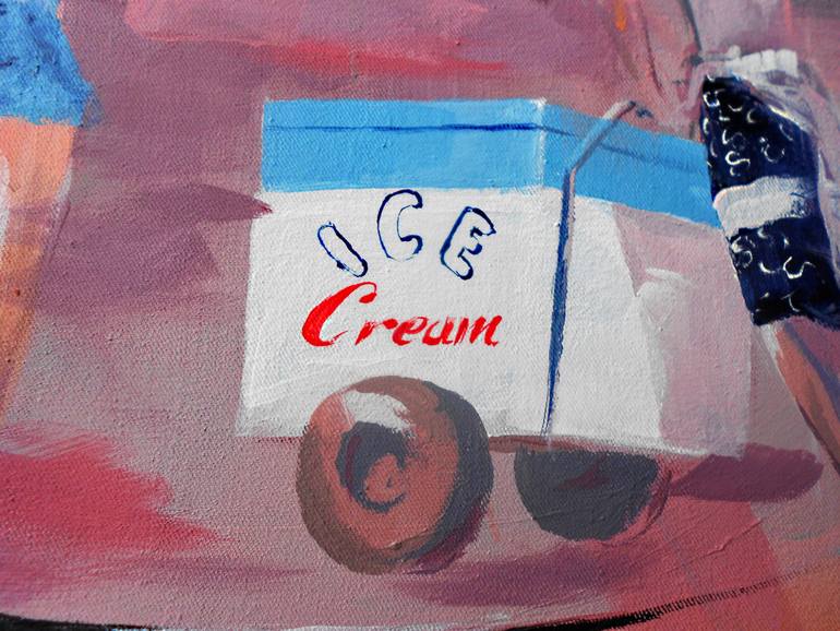Original Conceptual Beach Painting by Mbongeni Mhlongo