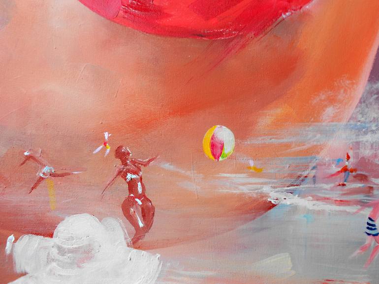 Original Conceptual Beach Painting by Mbongeni Mhlongo
